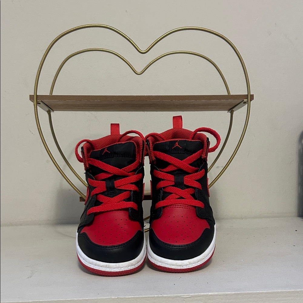 Youth Red and Black Athletic Sneakers